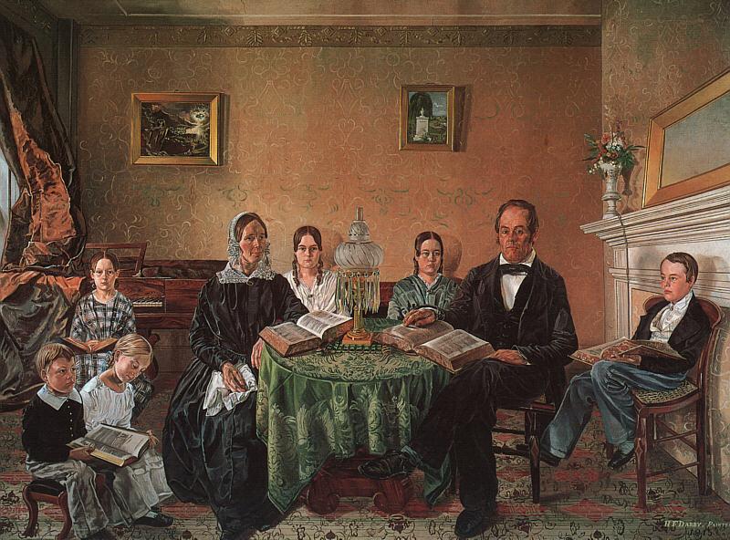 Henry F Darby Reverend John Atwood and his Family Sweden oil painting art